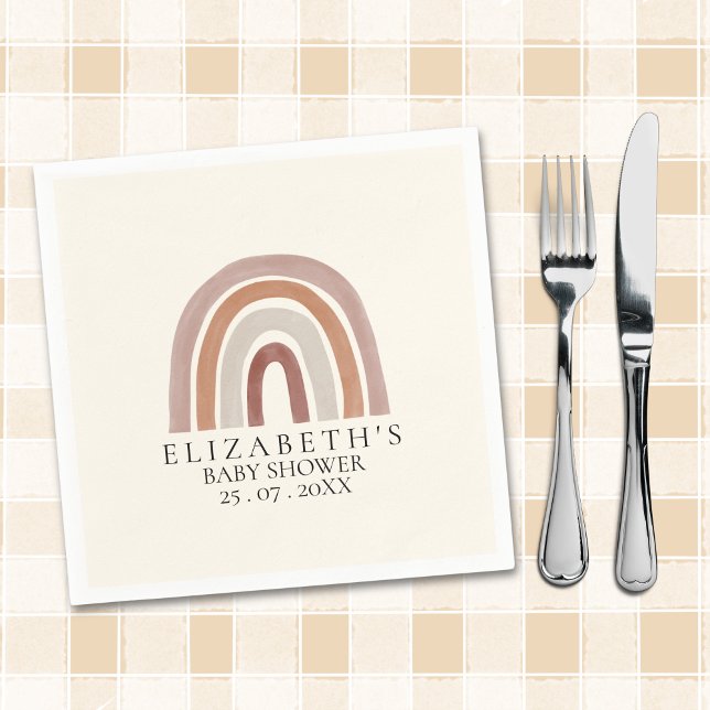 Guardanapo De Papel Boho Chic Rainbow Baby Shower for All (Criador carregado)