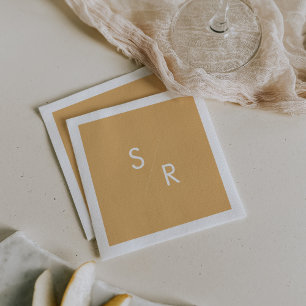 Guardanapo De Papel Boho Chic Yellow Marigold Monogramed Napkins