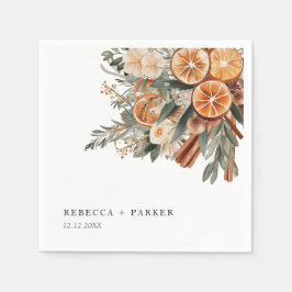 Guardanapo De Papel Boho cinnamon, personagem de casamento botânico de