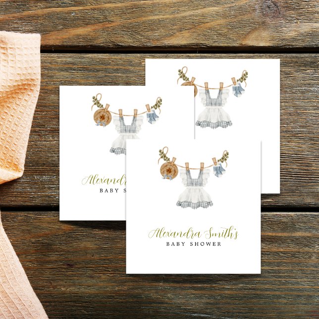 Guardanapo De Papel Boho Clothesline Girl azul branca e verde (Criador carregado)