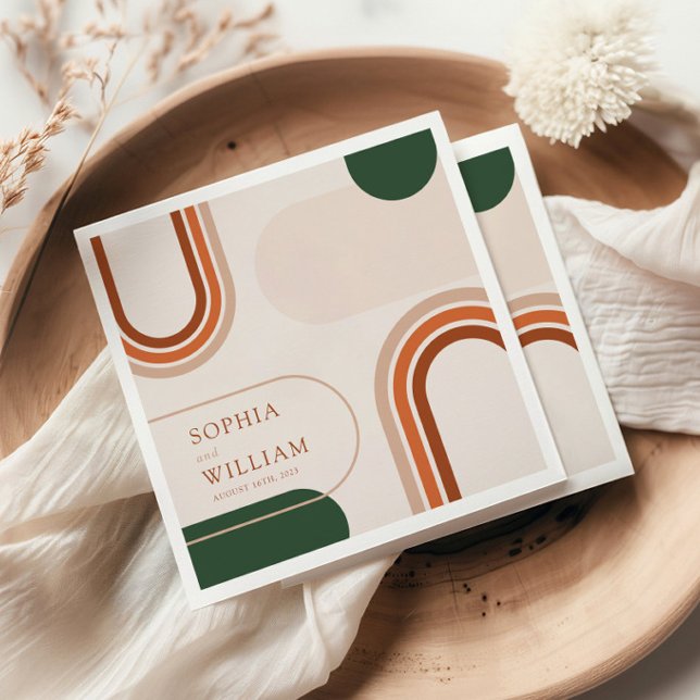 Guardanapo De Papel Boho Coctail Napkins com formas de abstrato (Criador carregado)