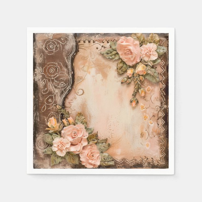 Guardanapo De Papel Boho Cowgirl Western Floral Wedkins (Frente)