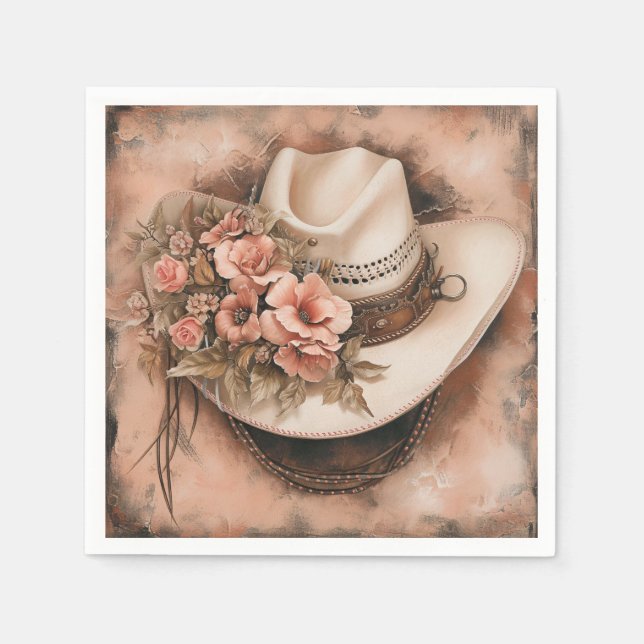 Guardanapo De Papel Boho Cowgirl Western Floral Wedkins (Frente)