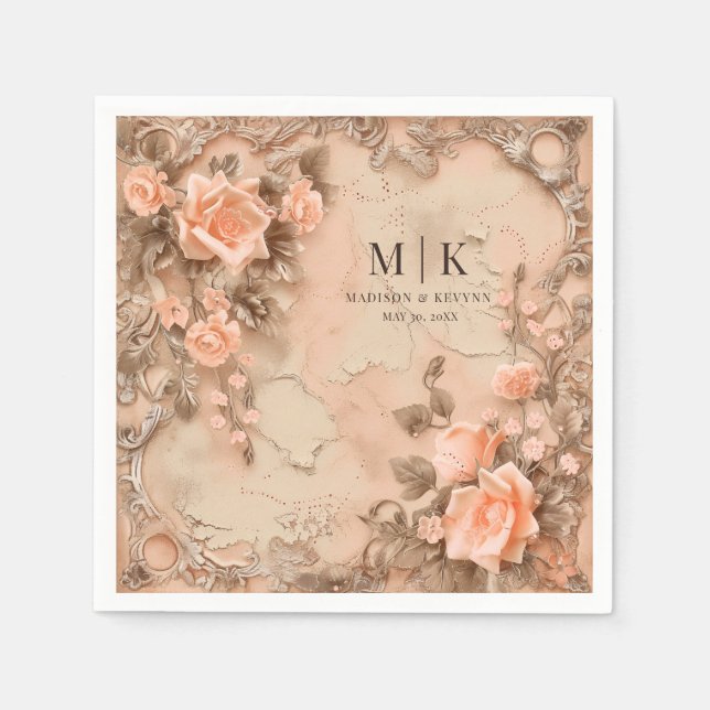 Guardanapo De Papel Boho Cowgirl Western Florals Casando Napkins (Frente)