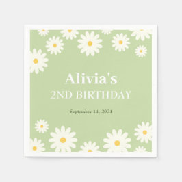 Guardanapo De Papel Boho Daisy Dois segundo aniversário Boêmian Verde 