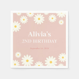 Guardanapo De Papel Boho Daisy Dois segundo aniversário Bohemiano Rosa