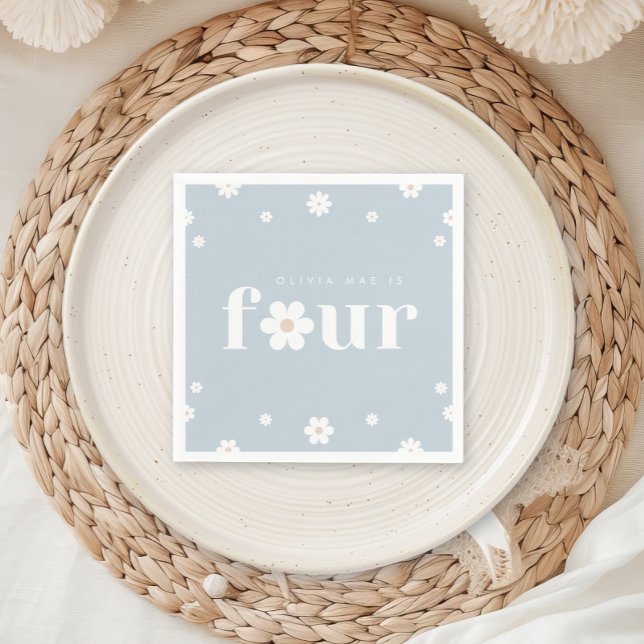 Guardanapo De Papel Boho Daisy Quarto Aniversário Napkin (Criador carregado)