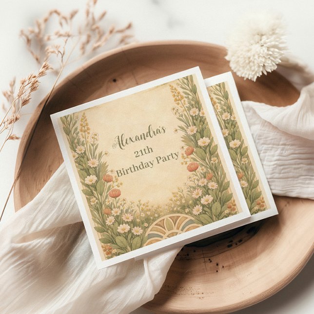 Guardanapo De Papel Boho Desert Wildflower Birthday (Criador carregado)