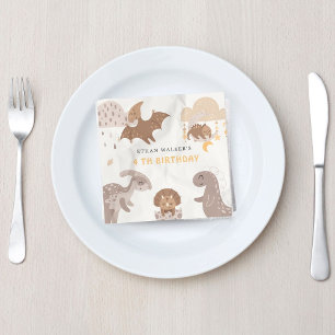 Guardanapo De Papel Boho Dinosaur Aniversário de criança Napkins