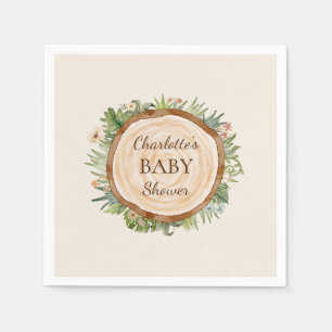 Guardanapo De Papel Boho Dinosaur Beige Chá de fraldas Napkins
