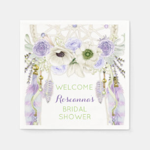 Guardanapo De Papel Boho Dream Catcher Feather Lavanda Tribal