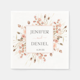 Guardanapo De Papel Boho Dried Watercolor Floral Wedding