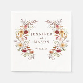 Guardanapo De Papel Boho Fall Autumn Flowers Secos Wreath Casamento