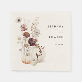 Guardanapo De Papel Boho Fall Floral Pumpkin Casamento