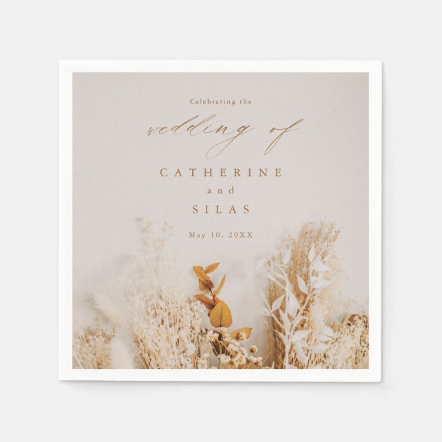 Guardanapo De Papel Boho Fall Flowers Casamento (Frente)