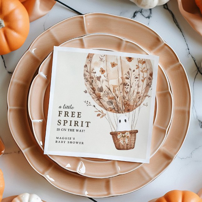 Guardanapo De Papel Boho Fall Ghost Wildflower Halloween Baby Shower (Criador carregado)
