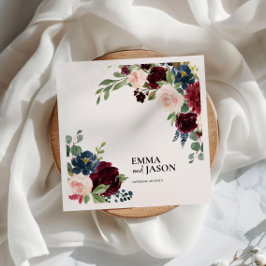 Guardanapo De Papel Boho Floral Burgundy Blush Wedkins