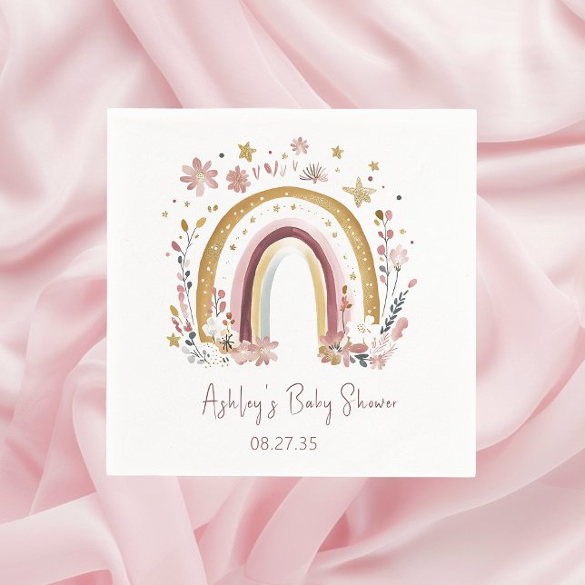 Guardanapo De Papel Boho Floral Chá de fraldas Arco-Íris Cocktail (Criador carregado)
