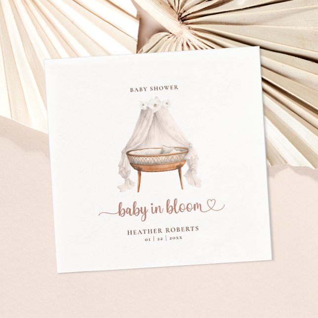 Guardanapo De Papel Boho Floral Chá de fraldas Napkins Neutral Bassine (Boho Baby Shower Napkin)