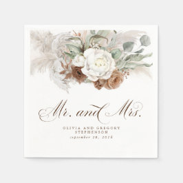 Guardanapo De Papel Boho Floral Pampas Grass Wedkins