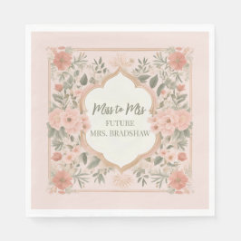 Guardanapo De Papel Boho Floral Rosa