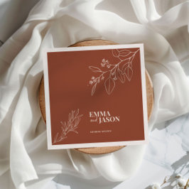 Guardanapo De Papel Boho Floral Terracotta Wedkins