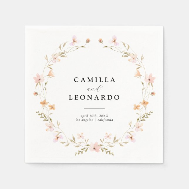 Guardanapo De Papel Boho Floral Wedding (Frente)