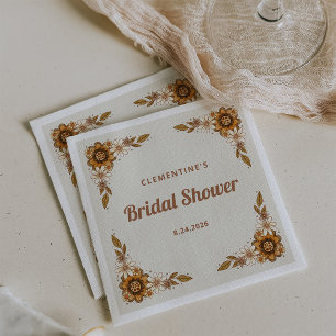 Guardanapo De Papel Boho Flores Retro Chás de Noiva