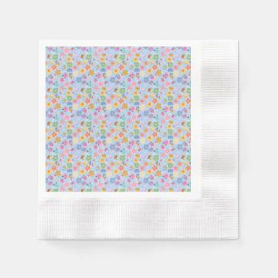 Guardanapo De Papel Boho Flowers Padrão B01.w Lblue BG