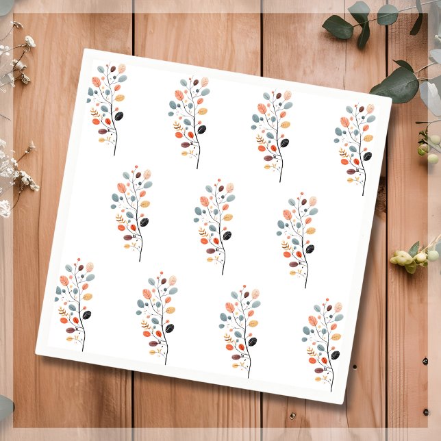 Guardanapo De Papel Boho Folk Fall Autumn Leaf Ação de Graças (Criador carregado)