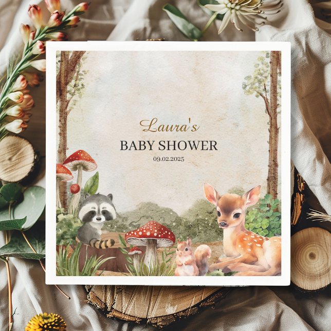 Guardanapo De Papel Boho Forest Woodland Chá de fraldas Russo (Criador carregado)