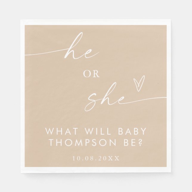 Guardanapo De Papel Boho Gender Reveed Paper Napkin | Sexo neutro (Frente)