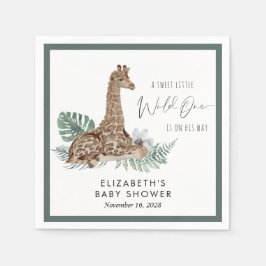 Guardanapo De Papel Boho Giraffe Watercolor Chá de fraldas