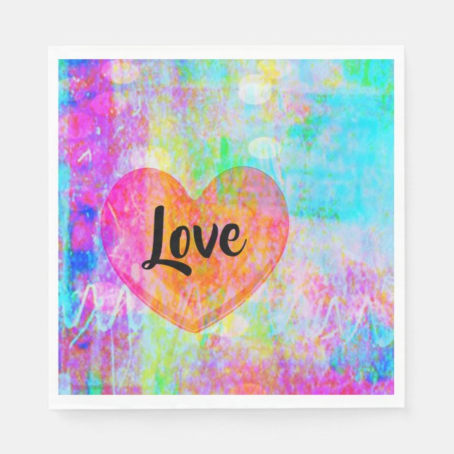 Guardanapo De Papel Boho Heart Love (Frente)