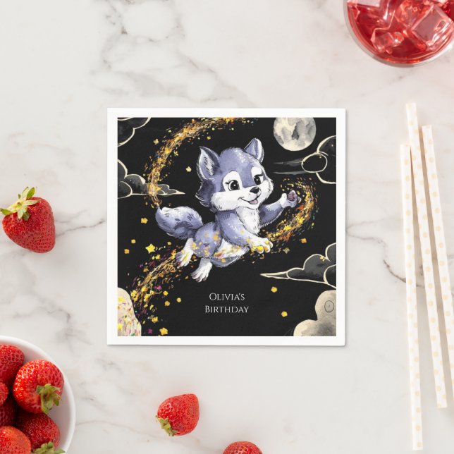 Guardanapo De Papel Boho Howling Wolf Birthday (Insitu)