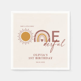 Guardanapo De Papel Boho Little Miss primeiro aniversario Maravilhoso