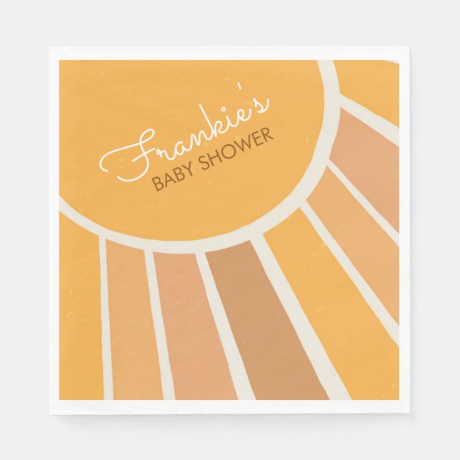 Guardanapo De Papel Boho Little ray of Sunshine Baby Shower (Frente)