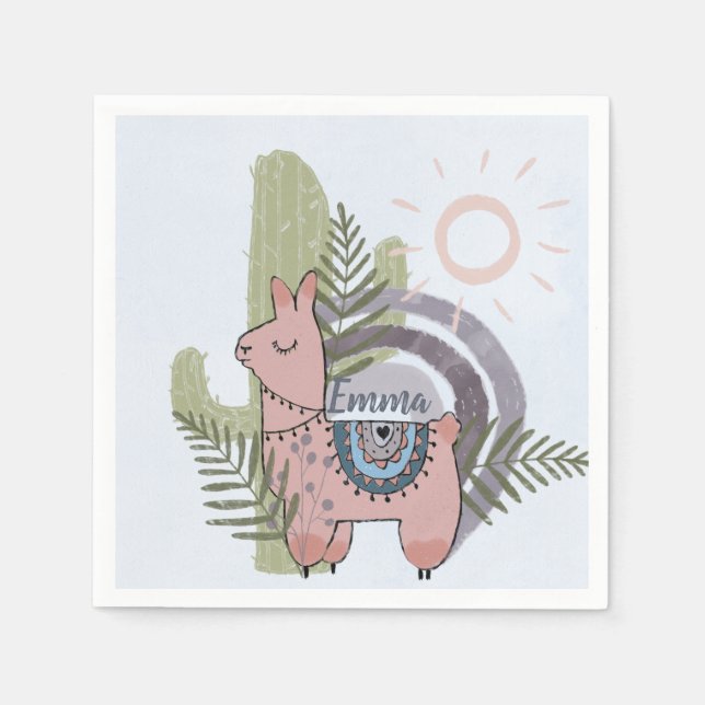 Guardanapo De Papel Boho Llama (Frente)