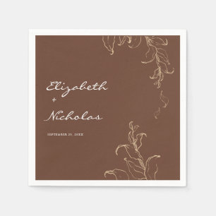 Guardanapo De Papel Boho Minimalist Botanicals Terracotta Wedding