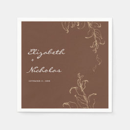 Guardanapo De Papel Boho Minimalista Botânica Terracota Casamento