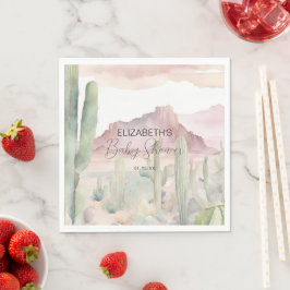 Guardanapo De Papel Boho Modern Desert Nature Cactus Chá de fraldas