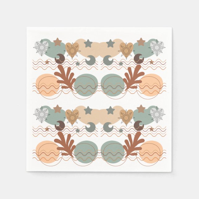 Guardanapo De Papel Boho modern geometric wallpaper (Frente)