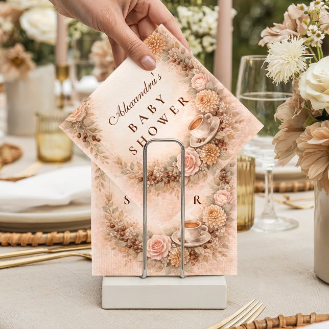 Guardanapo De Papel Boho Neutral A Baby Is Brewing Baby Shower (Criador carregado)