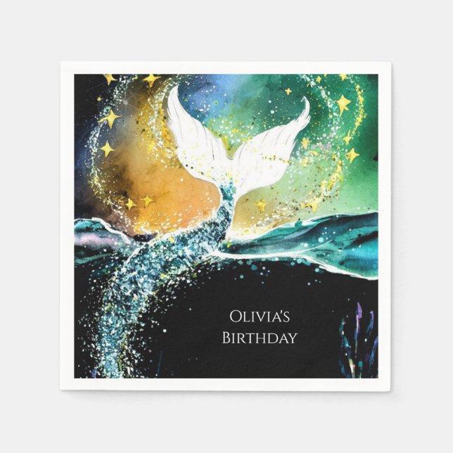 Guardanapo De Papel Boho Ocean Smermaid Birthday (Frente)