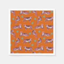 Boho Orange Pink Jungle Tigers