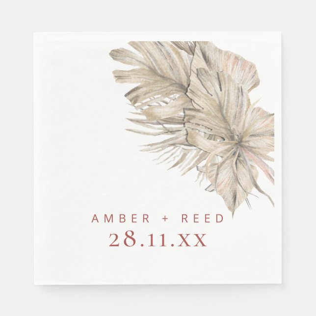 Guardanapo De Papel Boho Palm Foliage Terracotta Rust Arco moderno (Frente)