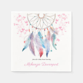 Guardanapo De Papel Boho Pastel Feather Dreamcatcher Girl Chá de frald