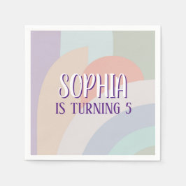 Guardanapo De Papel Boho Pastel Rainbow Birthday