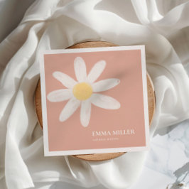 Guardanapo De Papel Boho Pink Daisy Floral Napkins