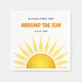 Guardanapo De Papel Boho Primeira viagem em torno do primeiro aniversa